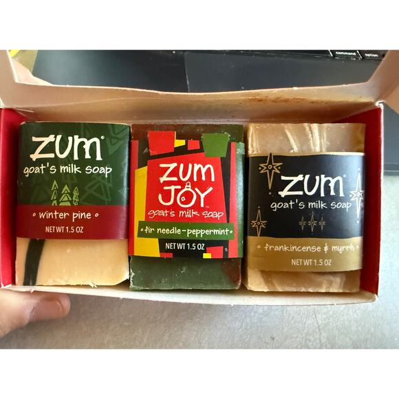 Zum holiday soap trio - Pine, Peppermint, Frankincense and Myrrh. NEW UNOPENED - Picture 1 of 3